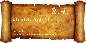 Ulreich Ajád névjegykártya